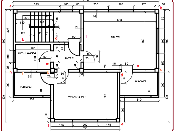 Benna Loft Dublex Kat Planı Çizimi