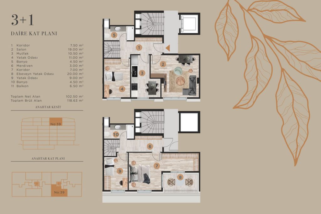 Benna-yapı-grup-1460-Yaşam-Projesi-Kat-Planı-3+1-3