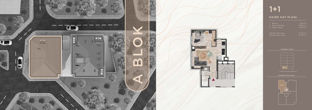 Benna-Twings-A-Blok-1+1-Daire-Planı